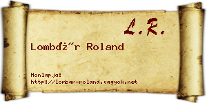 Lombár Roland névjegykártya